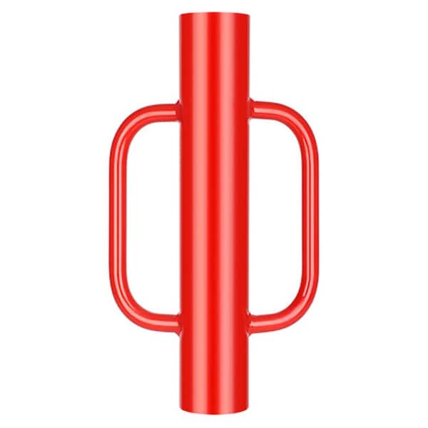Afoxsos Steel Post Driver Red Heavy Duty Fence Post Pounder with Handles for T-Posts U Channel Metal Sign Pole 17 in.