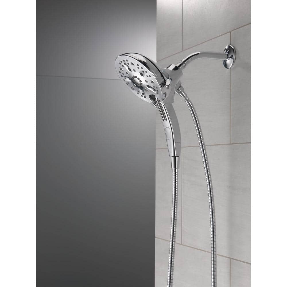Chrome Dual Handheld Rain Shower Head with Magnetic Docking