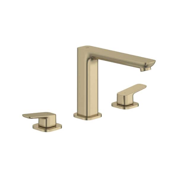 Cubeo 2-Handle Deck Mount Roman Tub Faucet with Spout and Handles and Ceramic Disc Valves in Brushed Nickel
