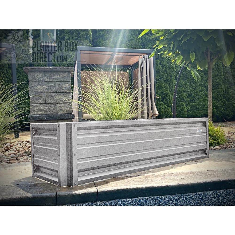72 inch Rectangular Galvalume Metal Raised Planter Box