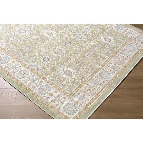 Amir AMR-2306 7 ft. x 10 ft. Green Machine Woven, Area Rug