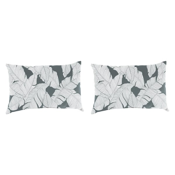 Jordan Manufacturing 18 in. L x 12 in. W x 4 in. T Carano Stone Outdoor Lumbar Throw Pillow (2-Pack)