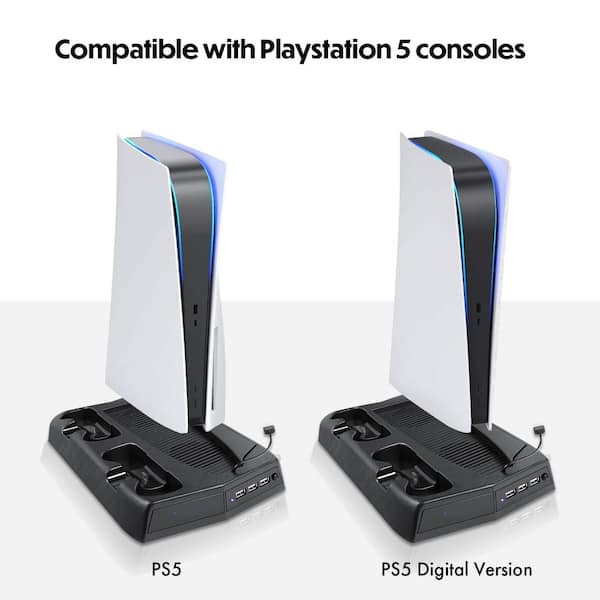 PS5 Stand with Cooling Station and PS5 Controller Charging Station
