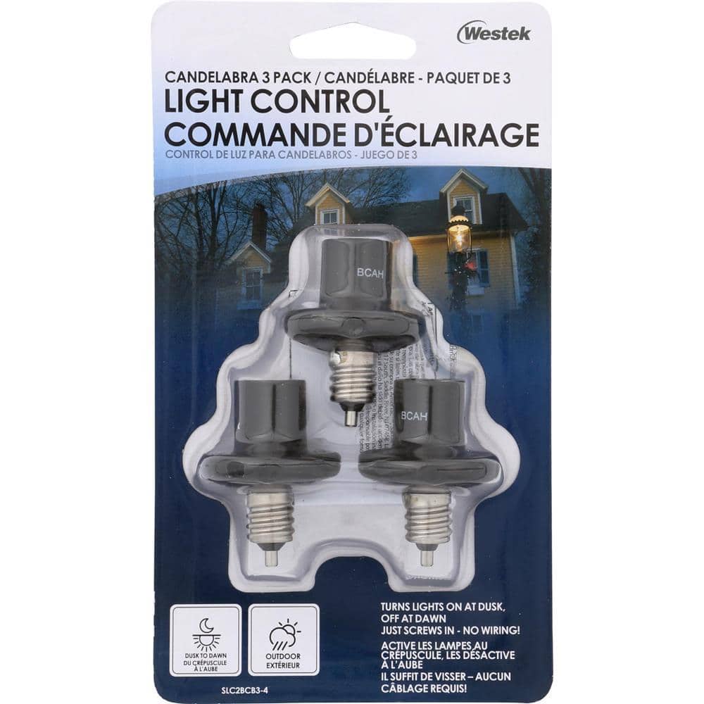 Bronze Indoor/Outdoor Screw-In Candelabra Light Control
