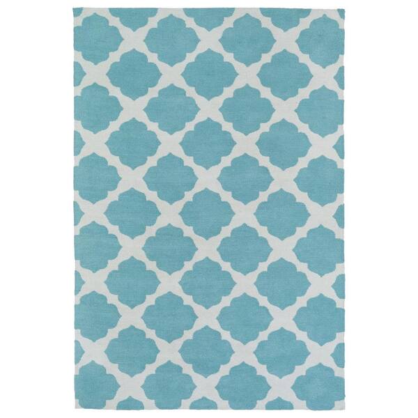 Kaleen Lily and Liam Turquoise 4 ft. x 6 ft. Area Rug