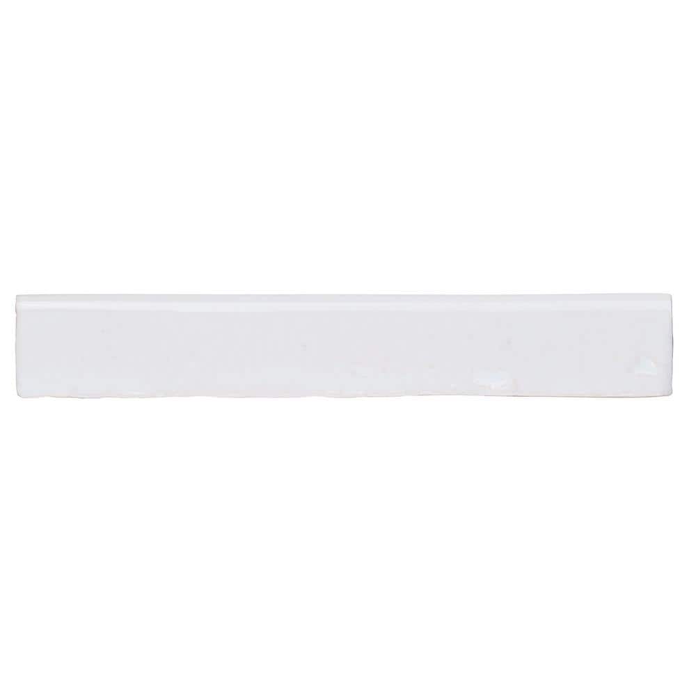 Virtuo Snow White Glossy Ceramic Bullnose Tile Trim
