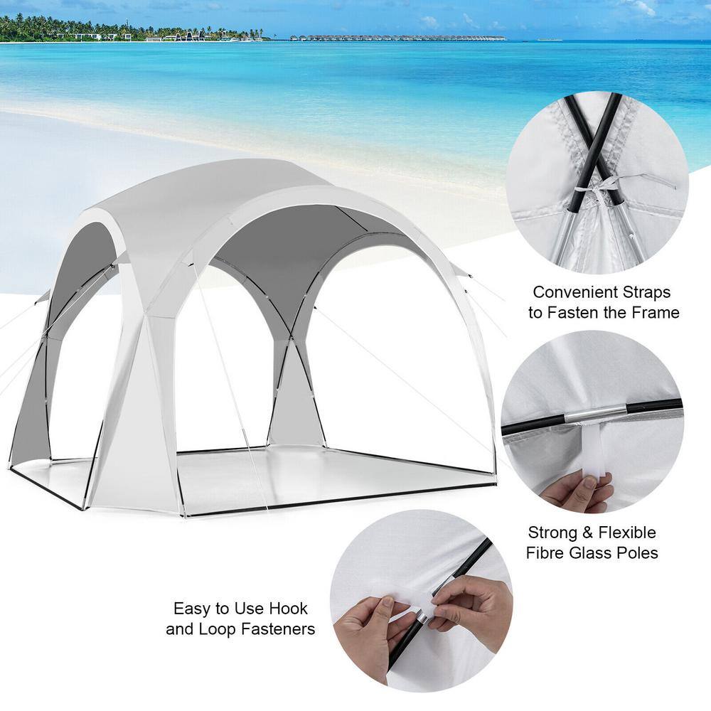 11 x 11 Feet White Portable UPF 50+ Sun Shade Canopy Tent
