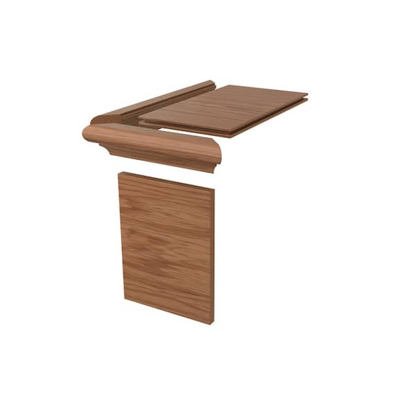 2.75 in. T x 6.5 in. W x 14.75 in. L Unfinished White Oak Wood False Tread and Riser Kit