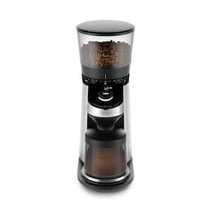 12 oz. Black Stainless Steel Burr Coffee Grinder with Integrated Scale