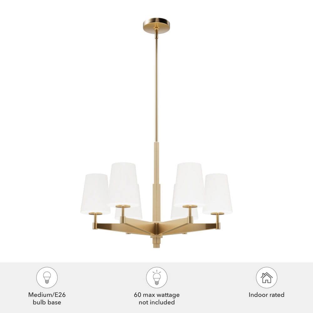 Alturas Gold Nolita 6-Light Glamorous Indoor Chandelier