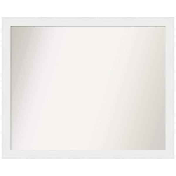 Amanti Art Vanity White Narrow 39.5 in. x 32.5 in. Custom Non-Beveled Recycled Polystyrene Framed Bathroom Vanity Wall Mirror
