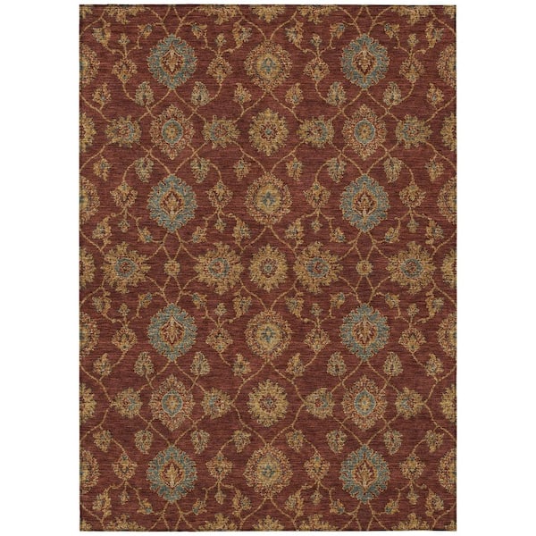 Chantille Machine Washable Indoor/Outdoor Abstract ACN3023 Garnet 9 ft. x 12 ft. Area Rug