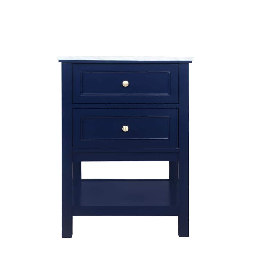 Simply Living 24 in. W x 22 in. D x 34 in. H Bath Vanity in Blue with Carra