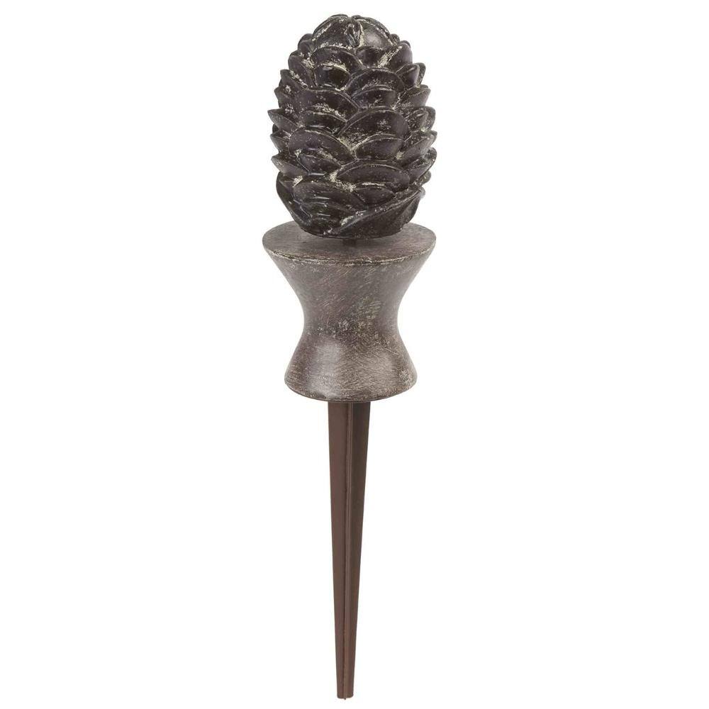 Liberty Garden Decorative Pine Cone Garden Hose Guide with Bronze (3