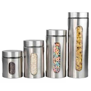 4-Piece Stainless Steel Canister Set