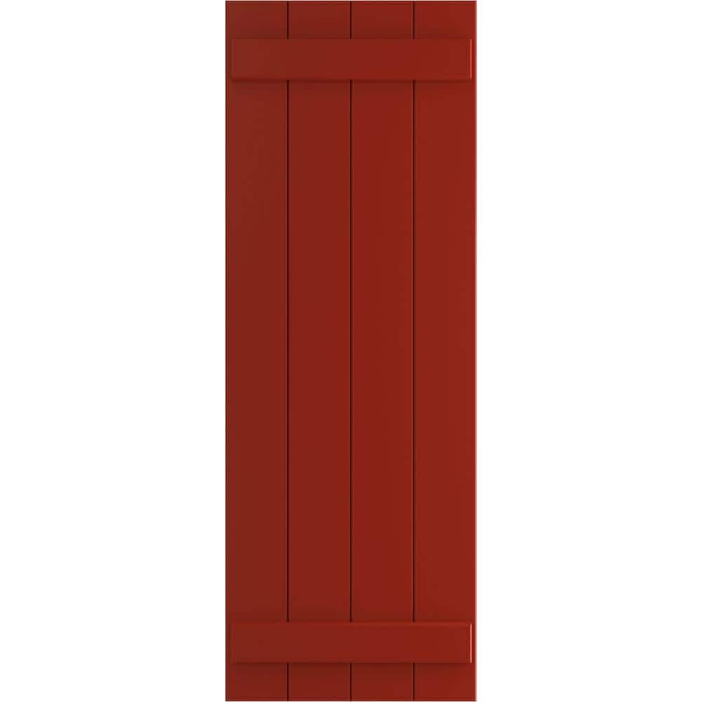 21-1/2 in. x 27 in. True Fit PVC Four Board Joined Board and Batten Shutters Pair in Fire Red price history on PriceWatchPro