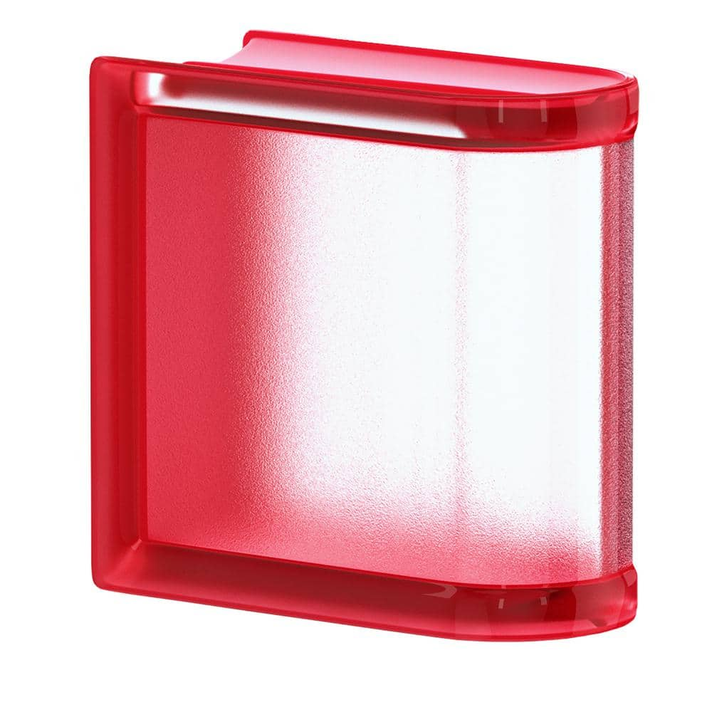 3 in. Thick Series 6 x 6 x 3 in. Linear End (1-Pack) Cherry Mist Pattern Glass Block (Actual 5.75 x 5.75 x 3.12 in.) -  MyMINIGLASS, 123419C