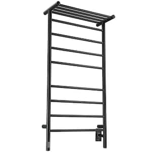 Piazzo OBT - 8 Bar Dual Wall Mount Towel Warmer with Integrated On-Board Timer in Matte Black