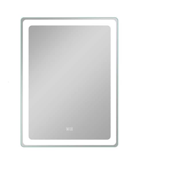 Unbranded 28 in. W x 36 in. H Rectangular Frameless LED Wall Bathroom Vanity Mirror in Silver