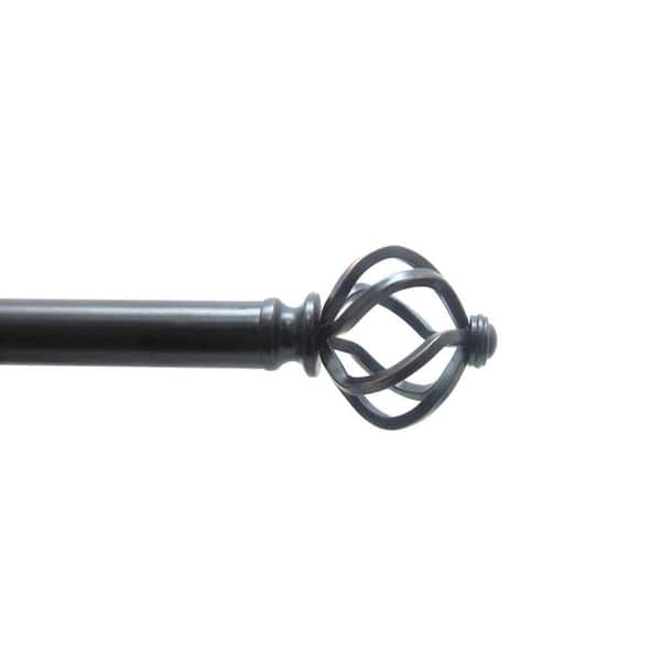 Home Decorators Collection 72 in. - 144 in. 1 in. Birdcage Single Rod Set in Oil Rubbed Bronze
