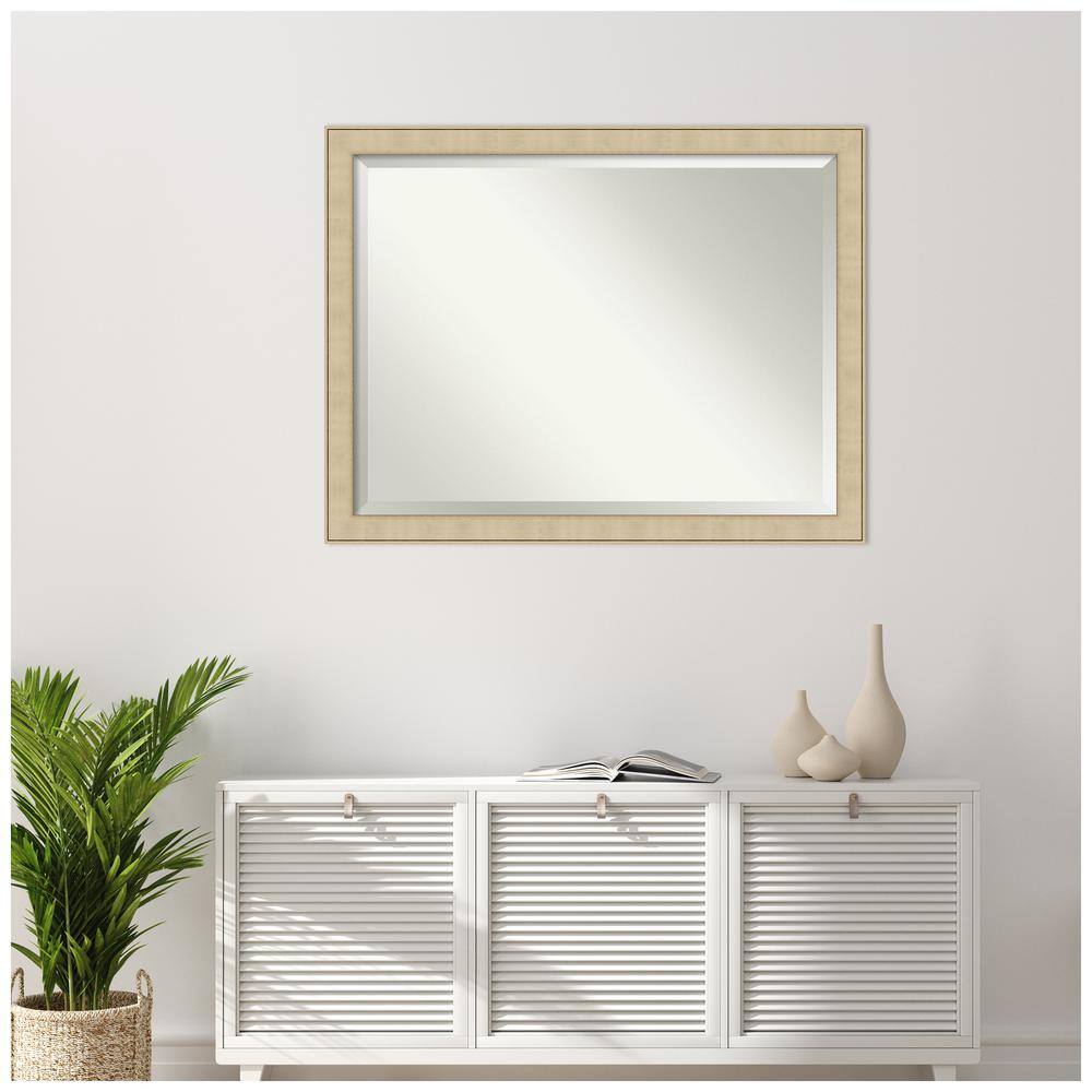 Classic Honey Silver Rectangular Full-Length Wall Mirror 34" x 44"