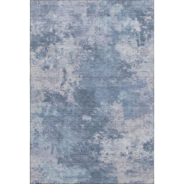 Mayfield Premium Machine Washable Abstract AMF2364 Blue 10 ft. x 14 ft. Area Rug