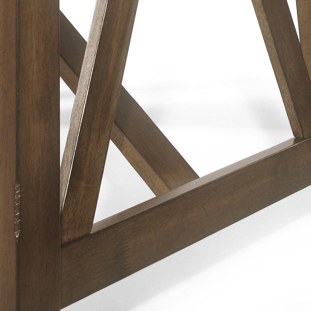 Antique Brown Farmhouse Wood Trestle Dining Table, 71"