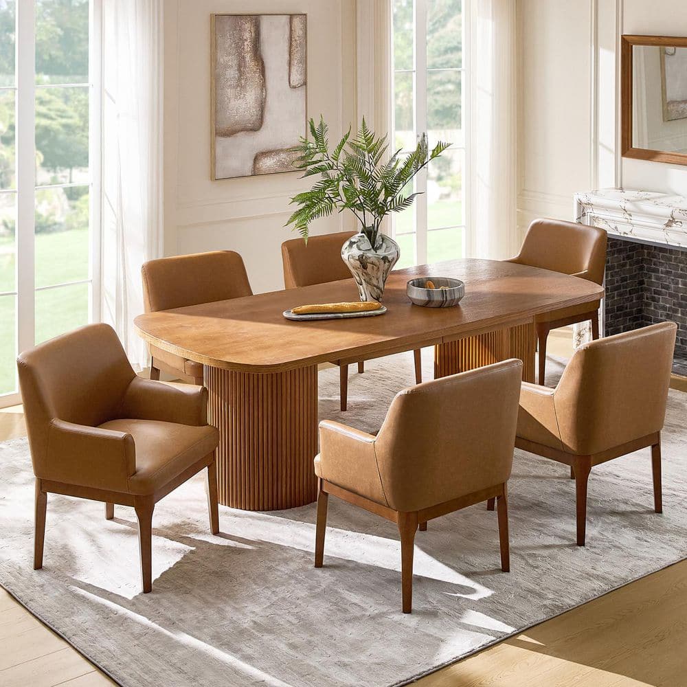 ダイニングチェア Dining chair JAYDEN CREATION Theodore Camel Faux Leather Dining Chair with
