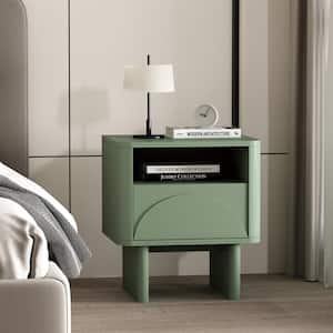 Ella Modern Sage Green 1-Drawer 19.7 in. W Nightstand