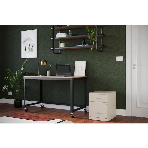18 in. D 2-Drawer Metal Letter Width 14.25 in. W Vertical File Cabinet w/ Accessory Drawer, Stone