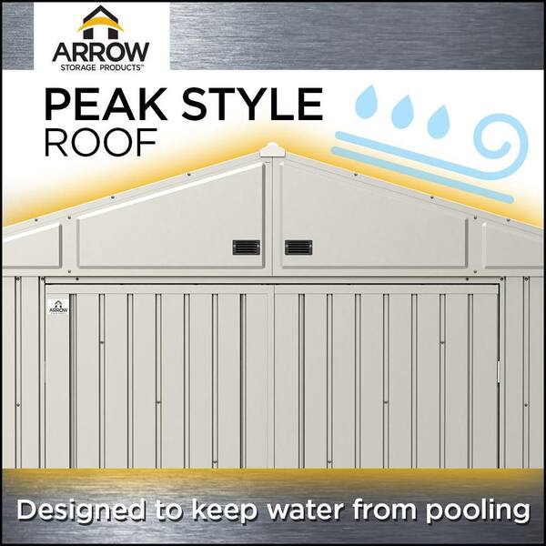 Arrow Elite Storage Shed 14 ft. W x 14 ft. D x 8 ft. H Metal Shed