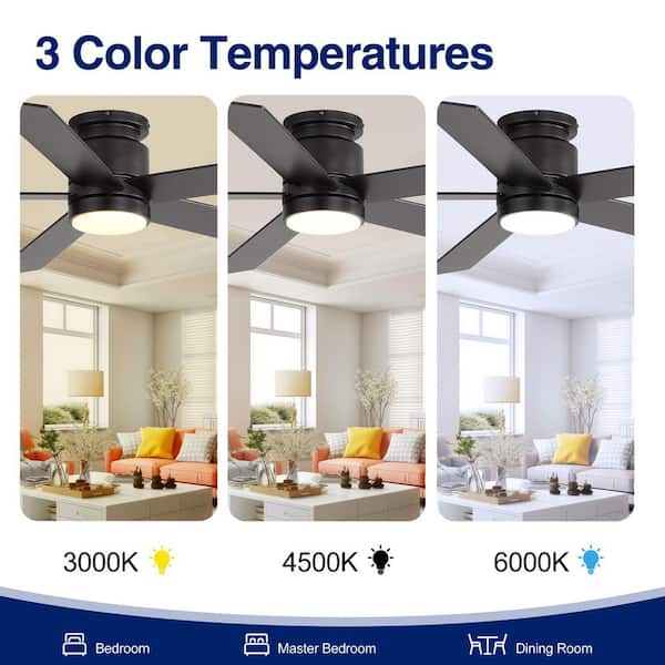 Breezary Hector II 52 in. Covered Outdoor Standard Black Flush