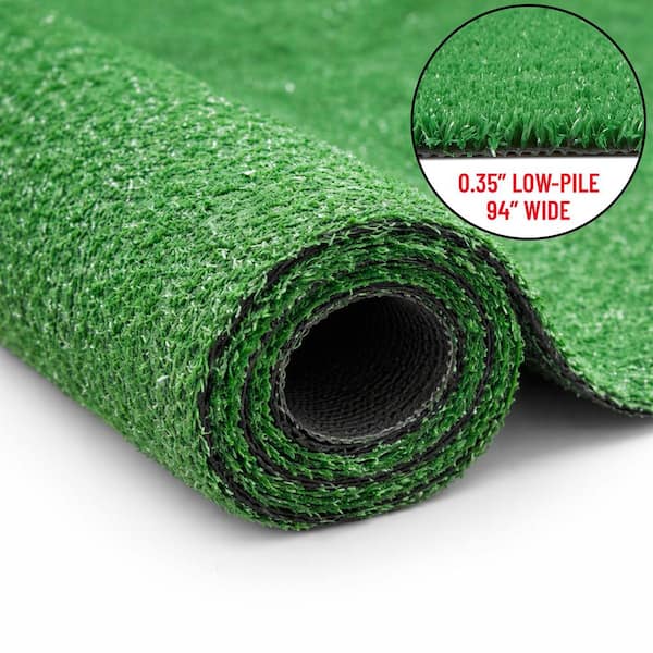 Evergreen 8 ft. x 10 ft. Indoor/Outdoor Green Artificial Grass Area Rug - Playroom, Crafts, Patio, Deck