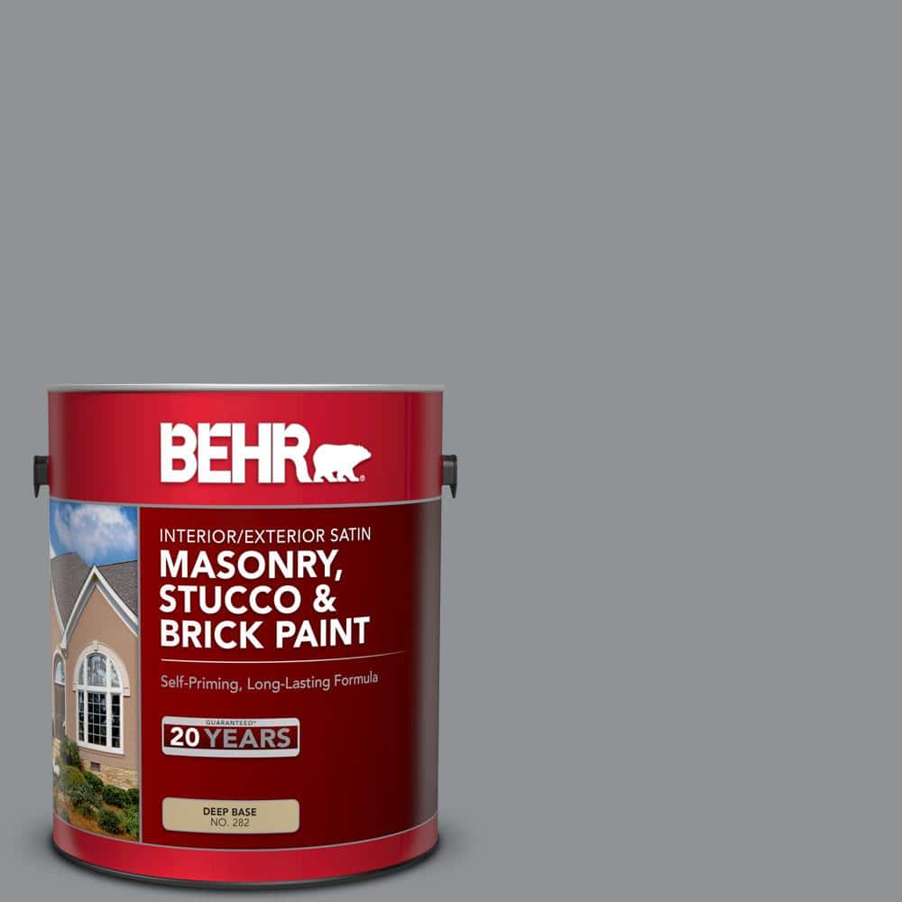 1 gal. #PPU26-05 Flint Gray Satin Interior/Exterior Masonry, Stucco and Bri