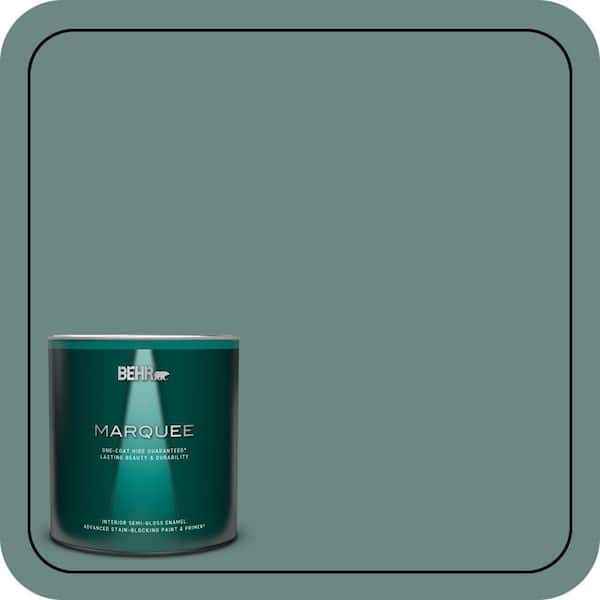 BEHR MARQUEE 1 qt. #480F-5 Marsh Creek Semi-Gloss Enamel Interior Paint & Primer