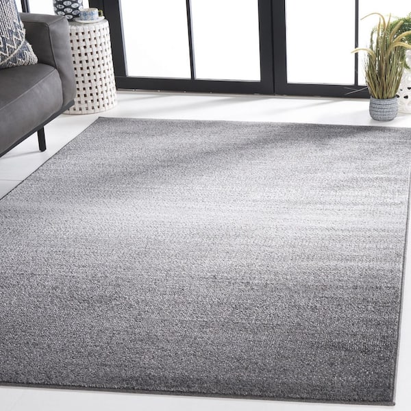Adirondack 9 ft. x 12 ft. Dark Gray/Light Gray Gradient Transitional Area Rug