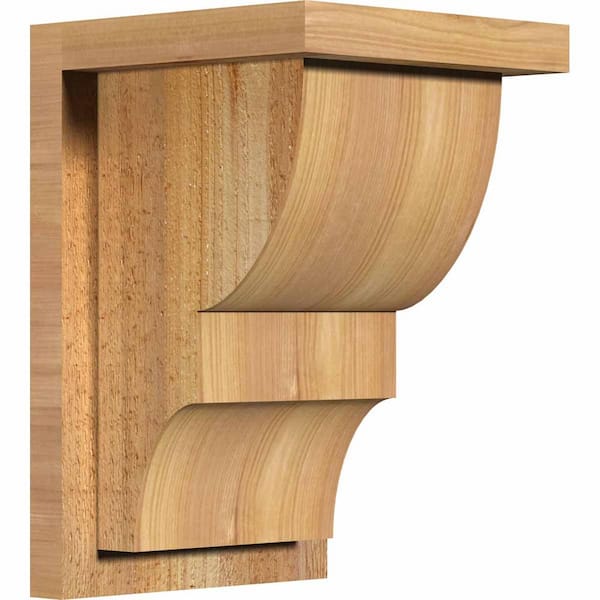 Ekena Millwork 8 in. x 8 in. x 12 in. Western Red Cedar Ridgewood Rough Sawn Corbel with Backplate