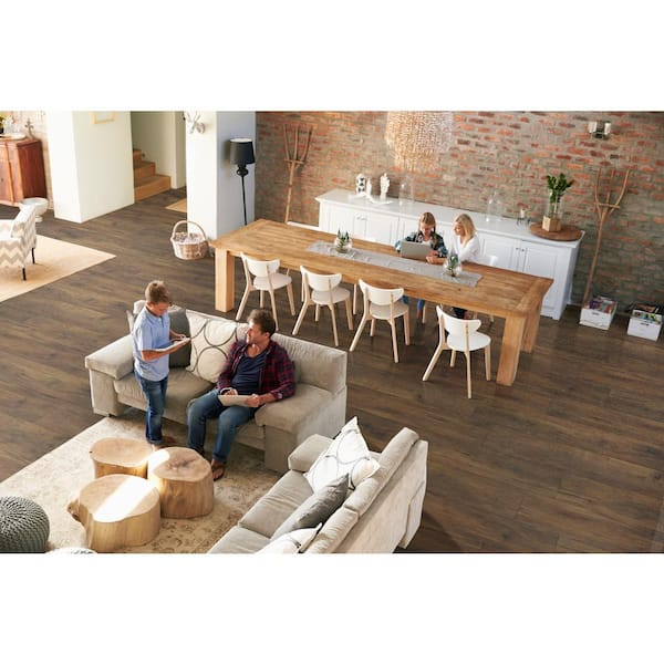 Antique Mahogany 20 MIL x 9 in. W x 60 in. L Waterproof Click Lock Luxury Vinyl Plank Flooring (18.7 sq. ft./Case)