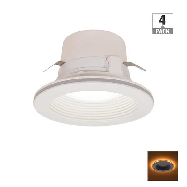 Commercial Electric 4 in. Adjustable CCT Retrofit Integrated LED Recessed Downlight Trim with Night Light 625LM Kitchen Lighting (4-Pack)