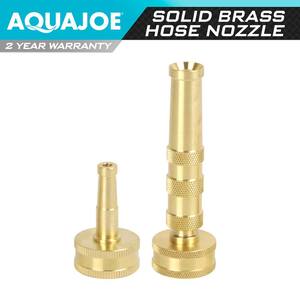 Ultimate Solid Brass, Heavy Duty Adjustable Twist Hose Nozzle and Bonus Jet Sweeper Nozzle