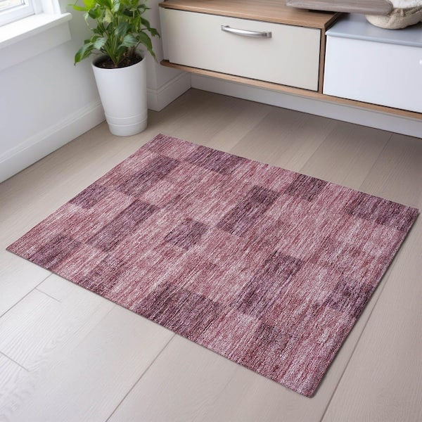 Mayfield Premium Machine Washable Abstract AMF1139 Blush 2 ft. x 3 ft. Area Rug