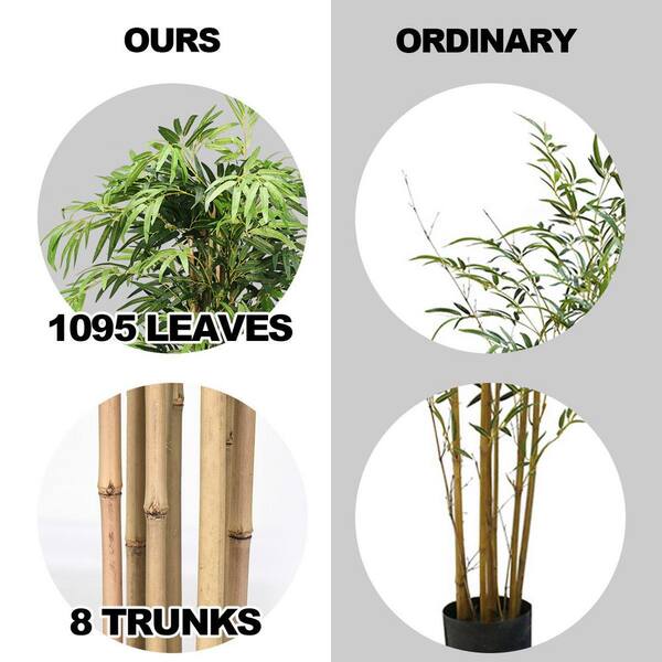 Nearly Natural Indoor 4 ft. Bamboo Artificial Tree in Coiled Rope Planter  5808 - The Home Depot