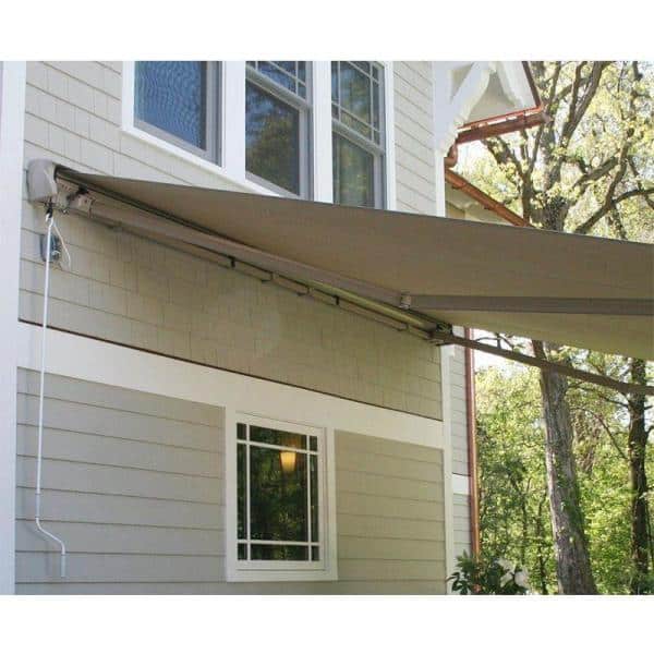 8' x 6'Patio Awning Tan Outdoor Deck Manual Retractable Shade Sun Shelter Canopy 