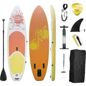 10.5 ft. Orange Inflatable Stand Up Paddle Board with Accessories and Backpack, Surf Control