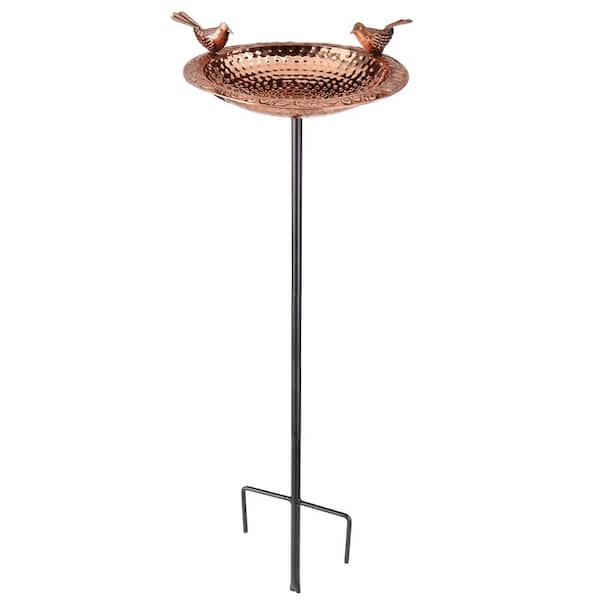 Good Directions Pure Copper Birdbath, Featuring Two Copper Birds ...