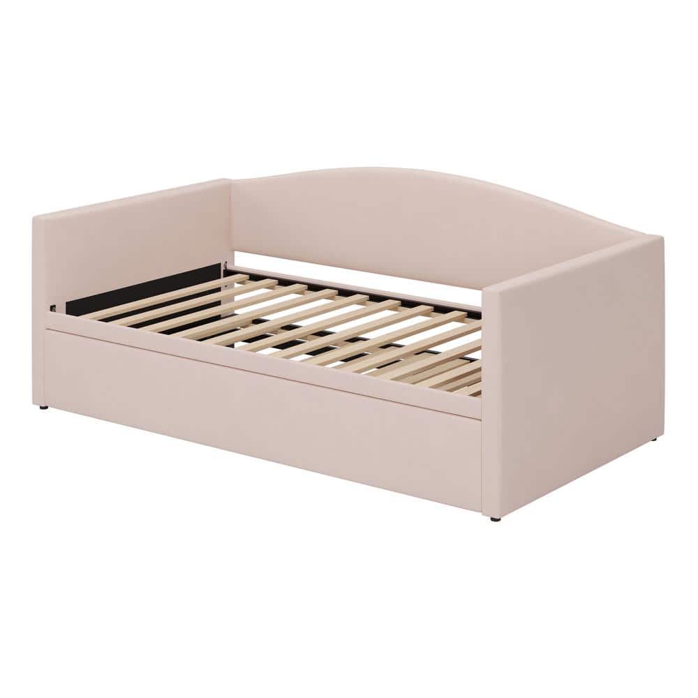 Gray Twin to King Size Velvet Upholstered Daybed with Extended Pop-Up Trundle - thumbnail 7