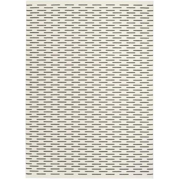 Nourison Nordic Ivory Black 4 ft. x 6 ft. All-over design Contemporary Area Rug