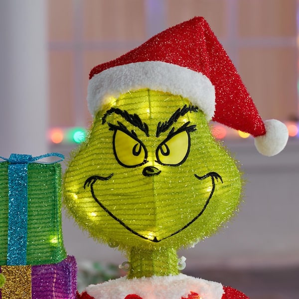 Grinch Dr. Seuss's The Lighted Tinsel Yard Sculpture Holiday Yard Decoration