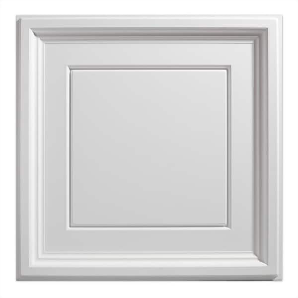 GENESIS 23.75in. X 23.75in. Icon Coffer Lay In Vinyl White Ceiling Panel (Case of 12)