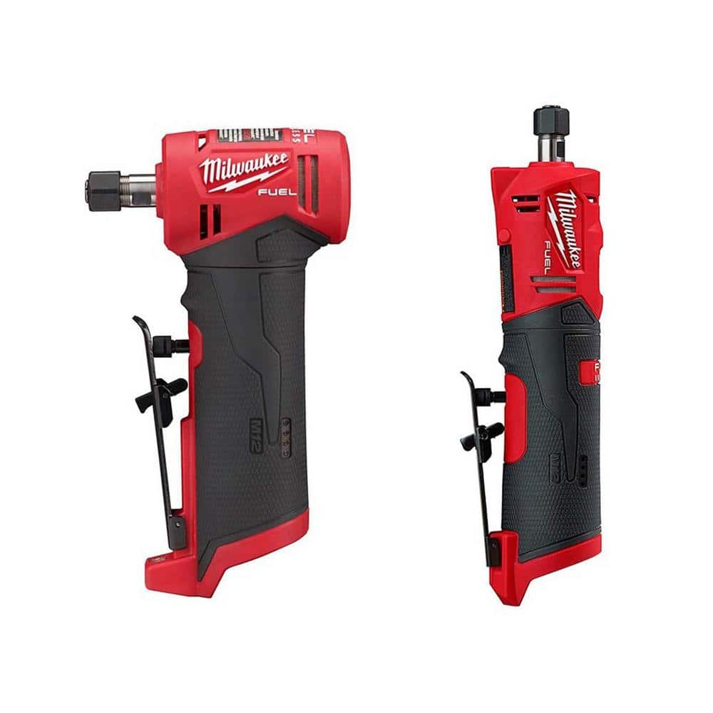 Milwaukee M12 FUEL 12V Lithium-Ion Brushless Cordless 1/4 in. Right Angle  and Straight Die Grinder Kit (Tool-Only Kit) 2485-20-2486-20 - The Home